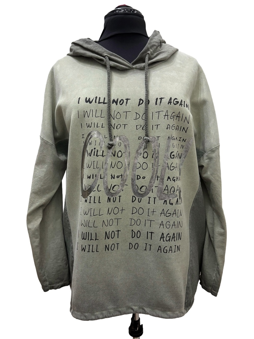 Froccella Italy Oversized Graphic Hoodie - One Size - Sage Green